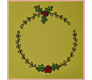 ADVENTSKALENDER 23. Dezember - Stickdatei - Merry Christmas Mistel Kranz